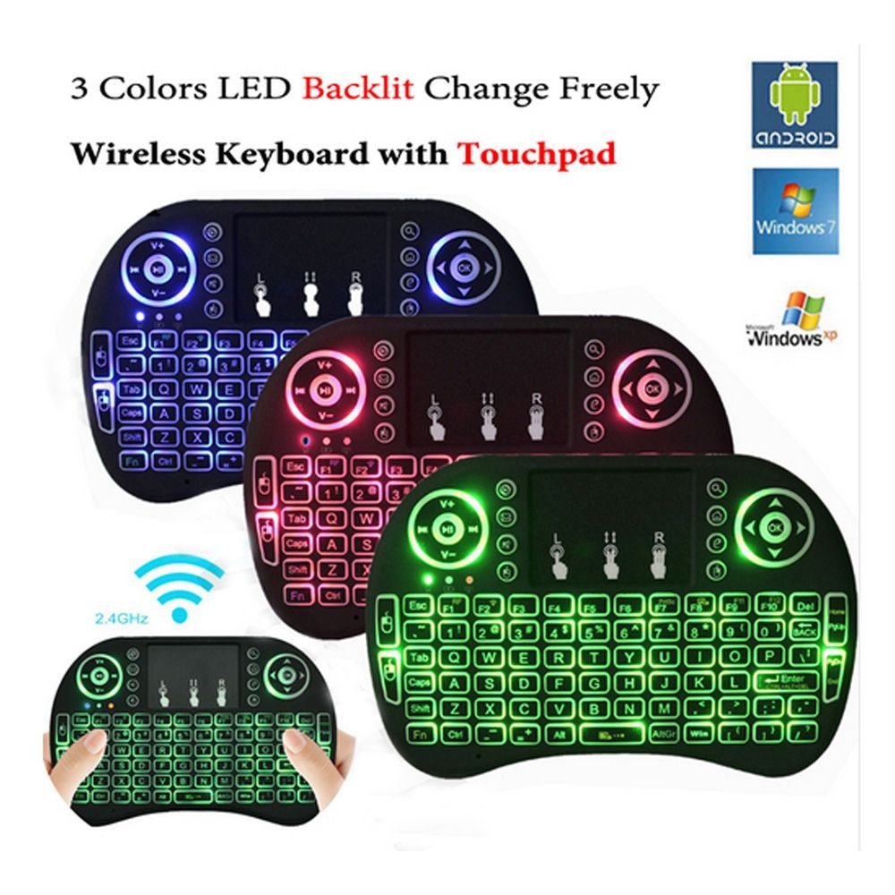 MINI TOUCH PAD WIRELESS WITH 3 COLOUR BACKLIGHT KEYBOARD MOUSE